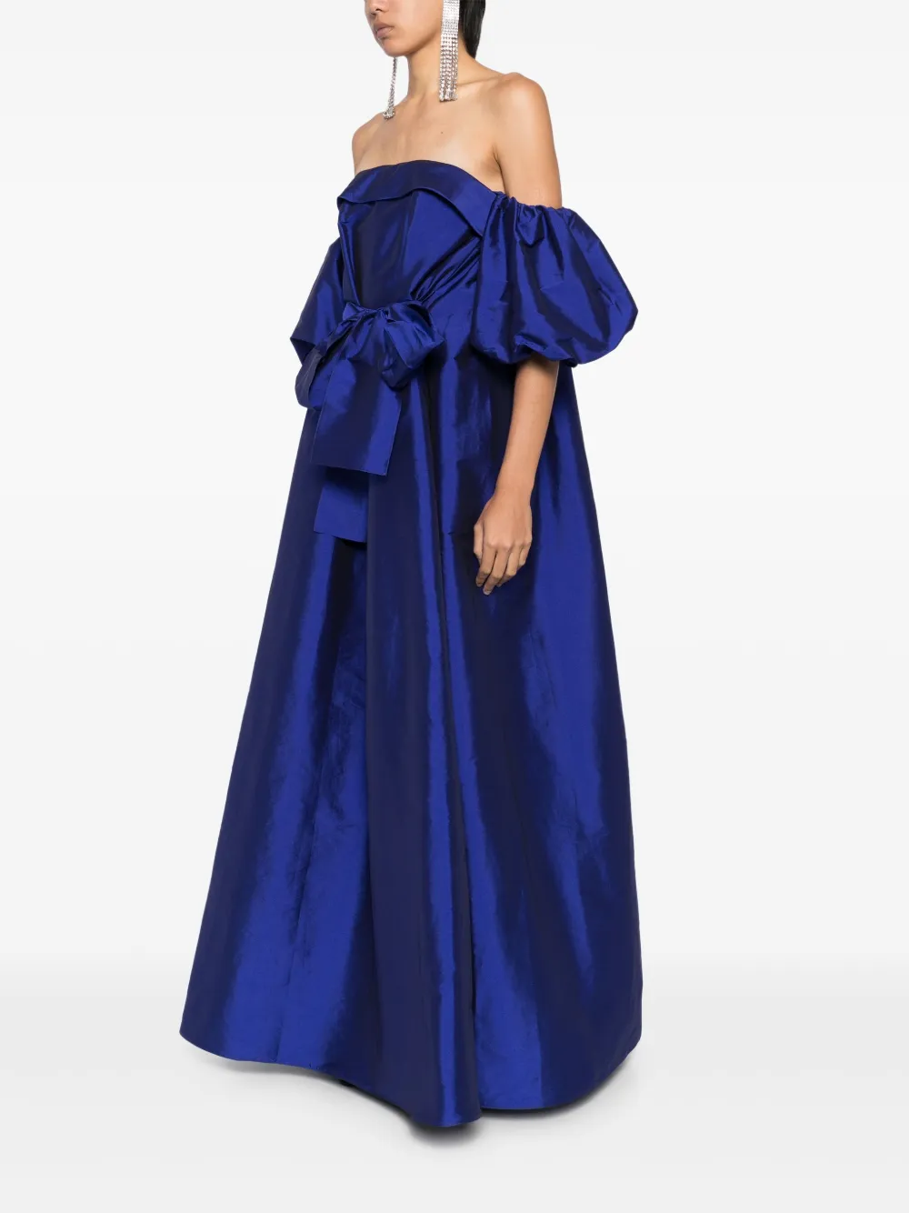 Amsale Taffeta trapeze avondjurk Blauw
