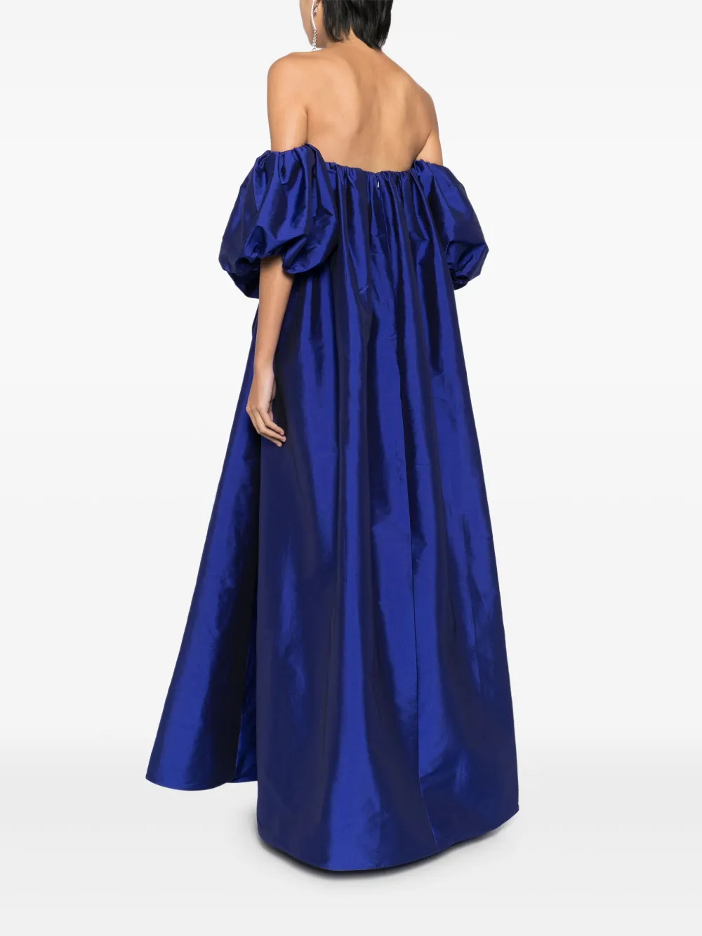 Amsale Taffeta trapeze avondjurk Blauw
