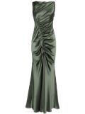 Amsale satin asymmetric gown - Green