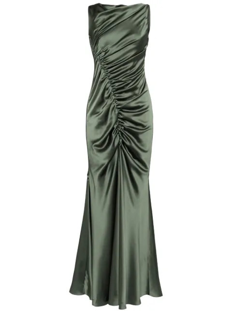 Amsale robe longue satiné à design asymétrique