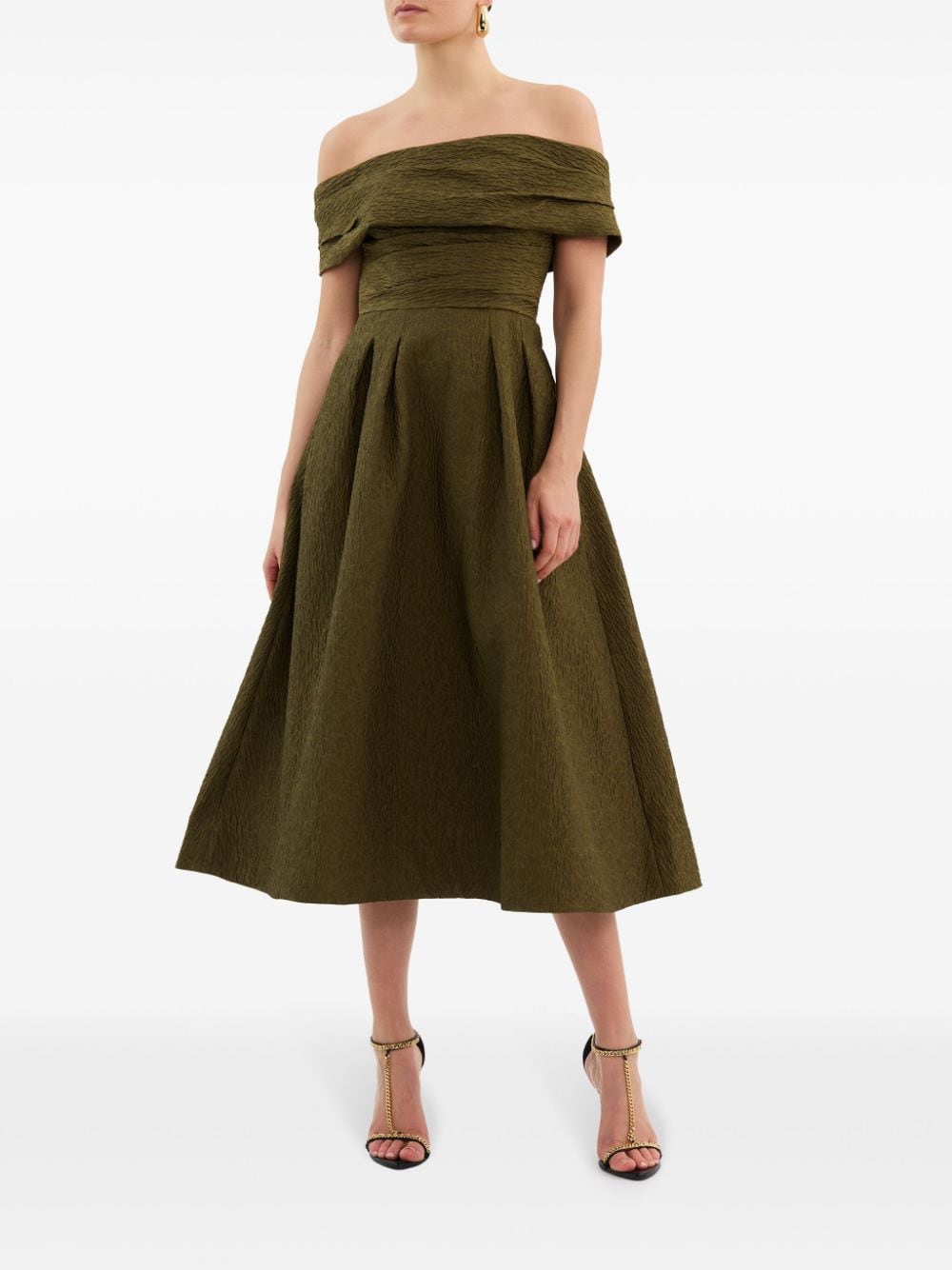 Shop Rebecca Vallance Adalyn Midi Dress In Green