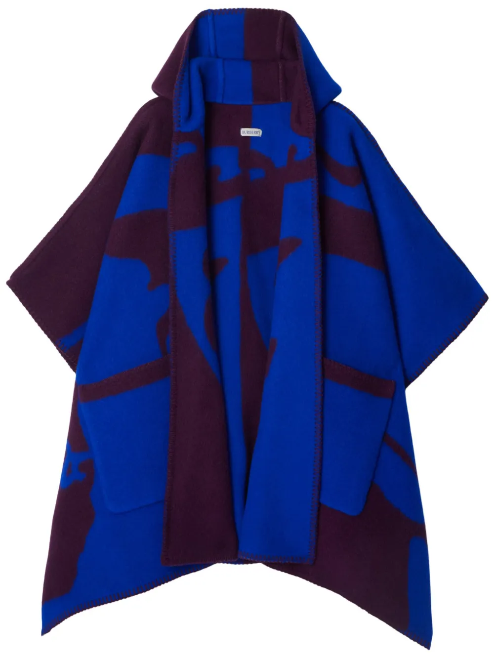 Burberry EKD 羊毛斗篷 | 蓝色 | Image 1