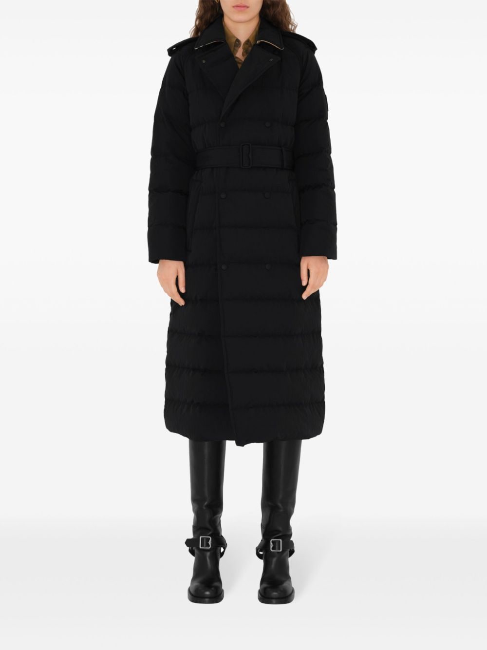 Burberry Shield-appliquéd puffer coat - Zwart