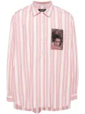 Undercover vertical-striped shirt - Red