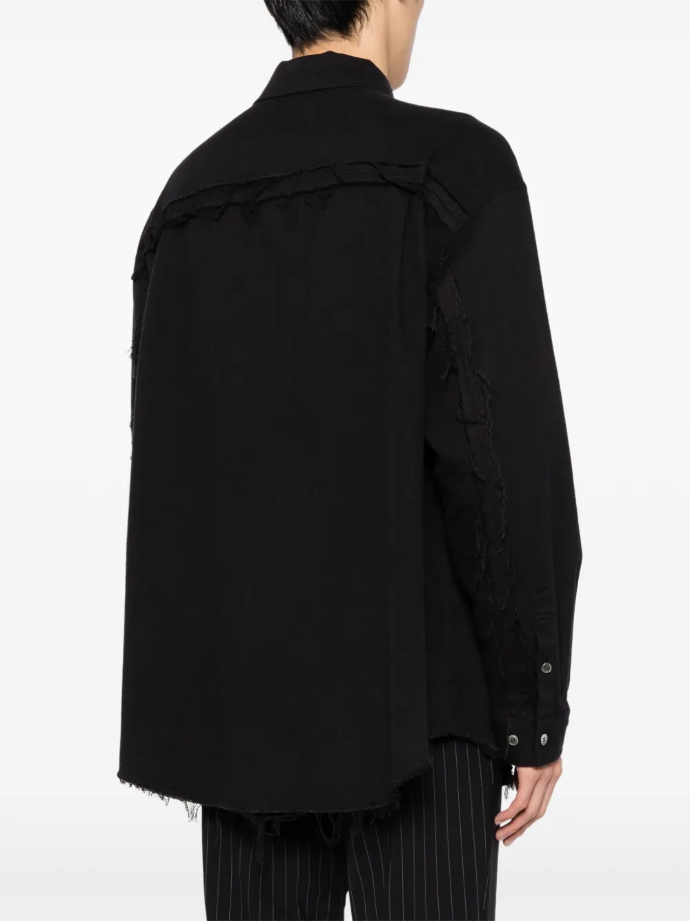 Undercover Overhemd met franje afwerking Zwart