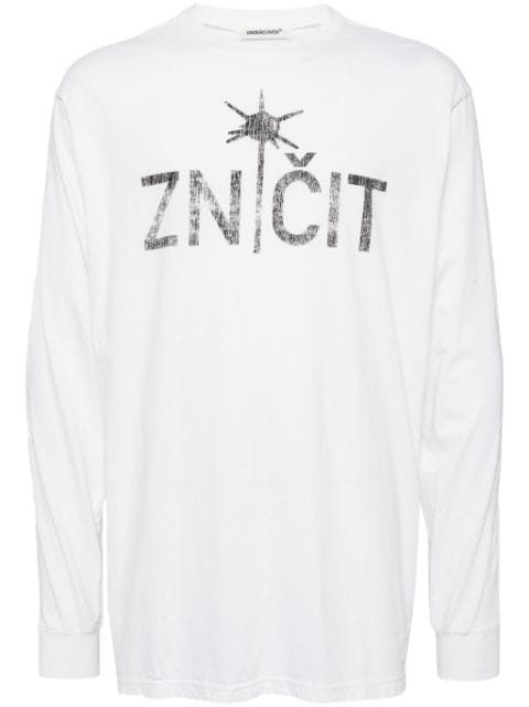 slogan-printed long-sleeved T-shirt