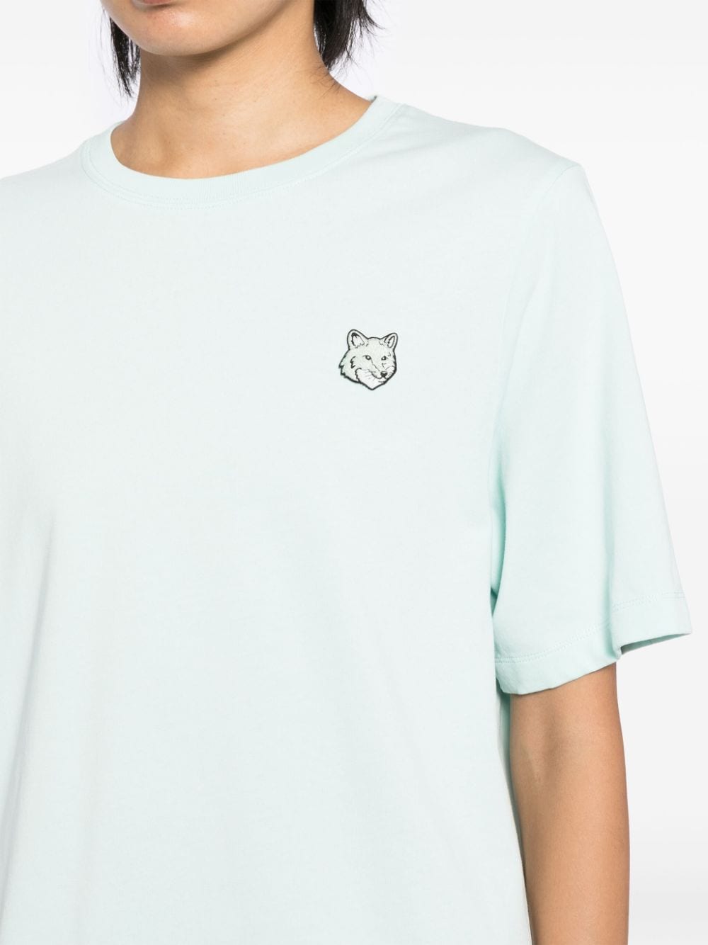 Shop Maison Kitsuné Bold Fox Head Patch T-shirt In Green