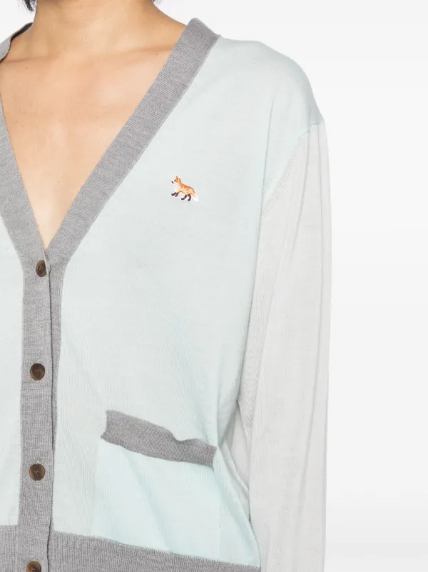 メゾンキツネ BABY FOX PATCH FITTED CARDIGAN BABY FOX LAMBSWOOL FITTED CARDIGAN | Maison Kitsuné