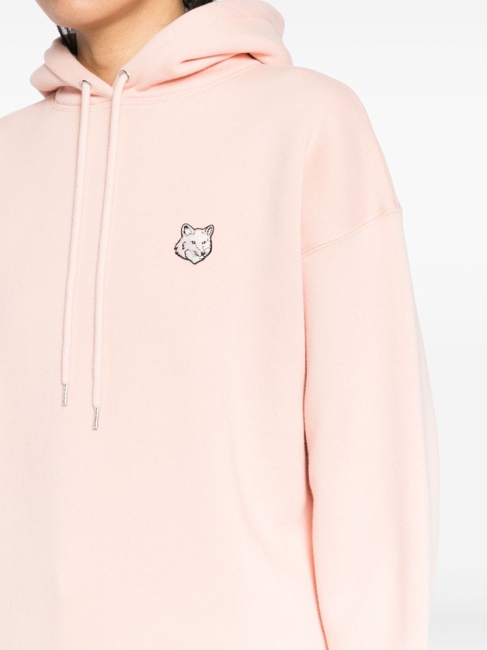 Shop Maison Kitsuné Bold Fox Head Patch Hoodie In Pink