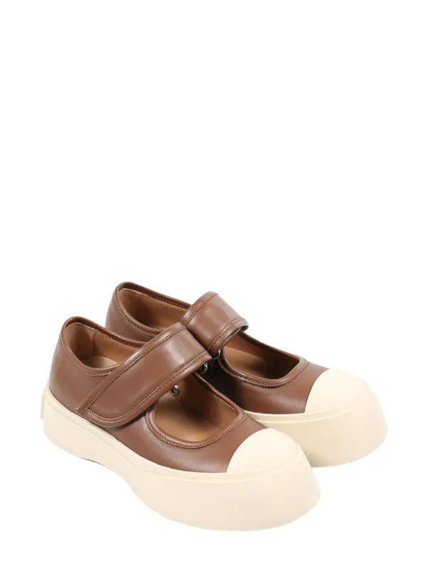 【MARNI】 メリージェーン バレリーナフラット ブラウン マルニ MARNI】 メリージェーン バレリーナフラット ブラウン マルニ