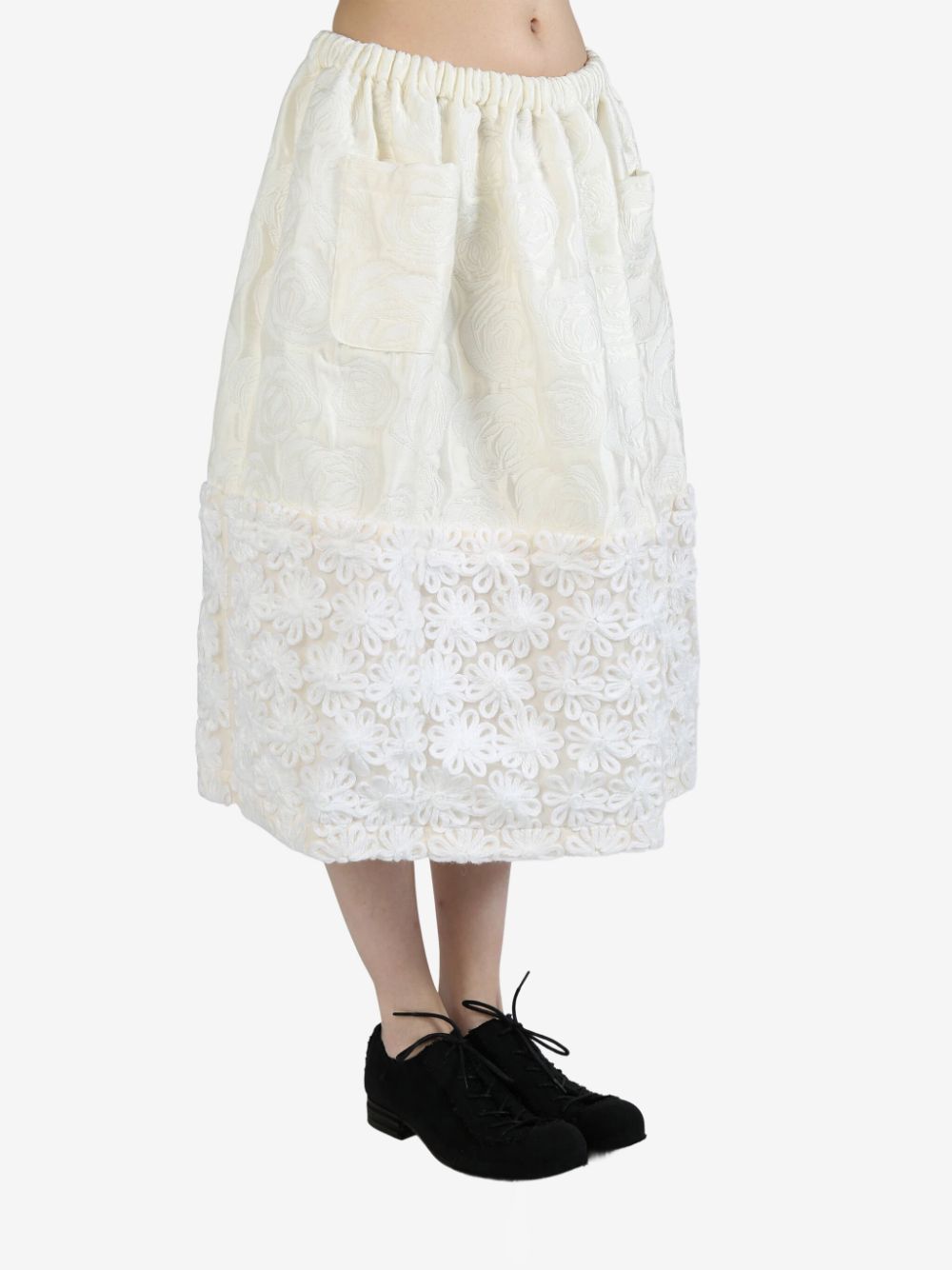 Comme des Garçons TAO floral midi skirt - Beige