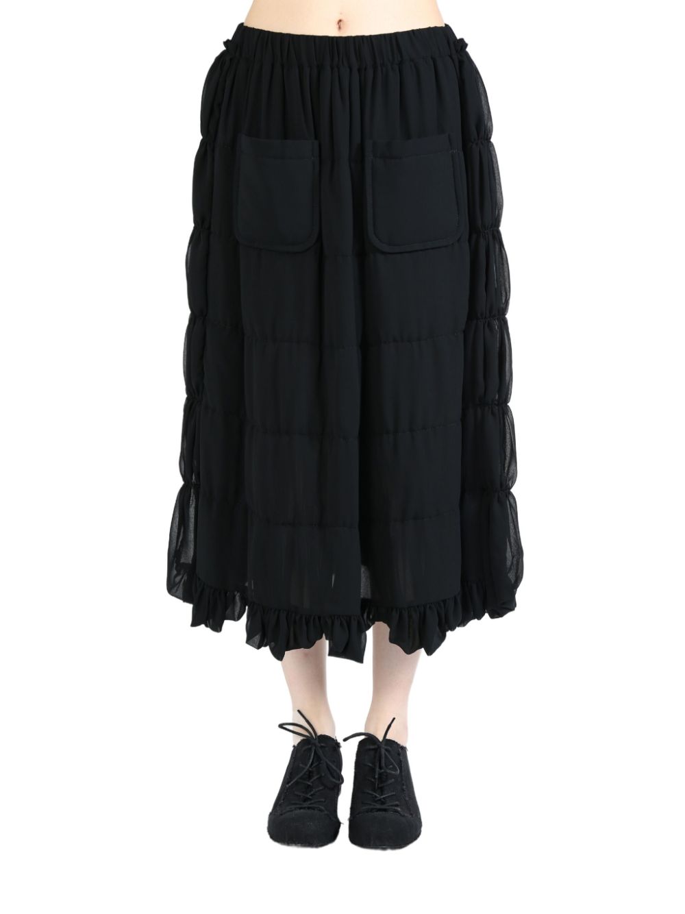 Comme des Garçons TAO tiered midi skirt – Black