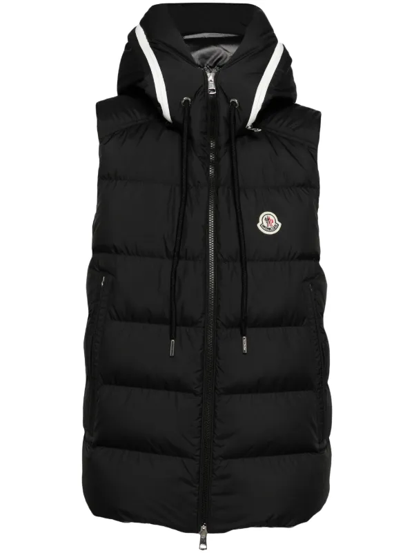 Moncler Logo Patch Vest Black FARFETCH AO