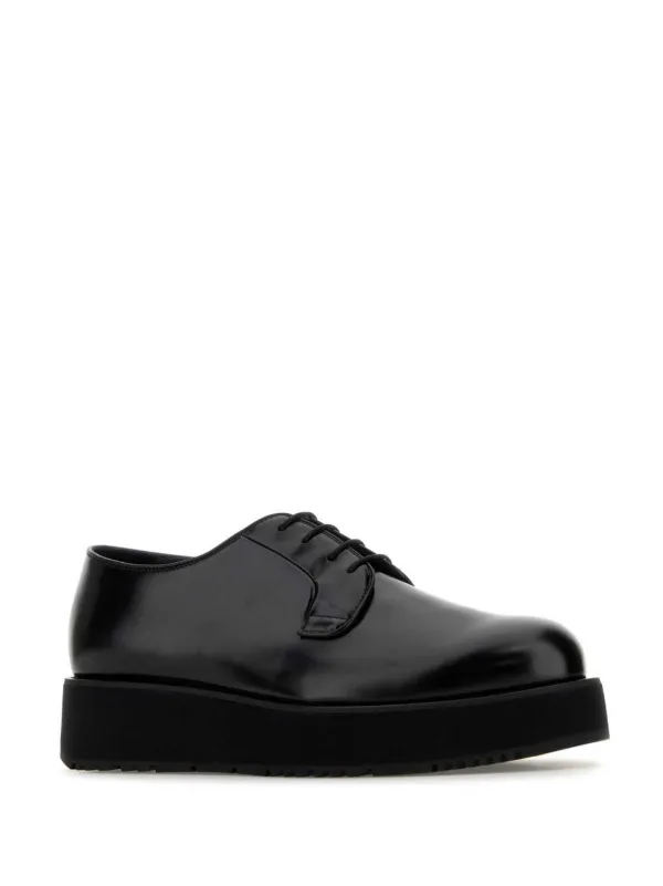 Prada brushed leather Derby Shoes Black FARFETCH UK