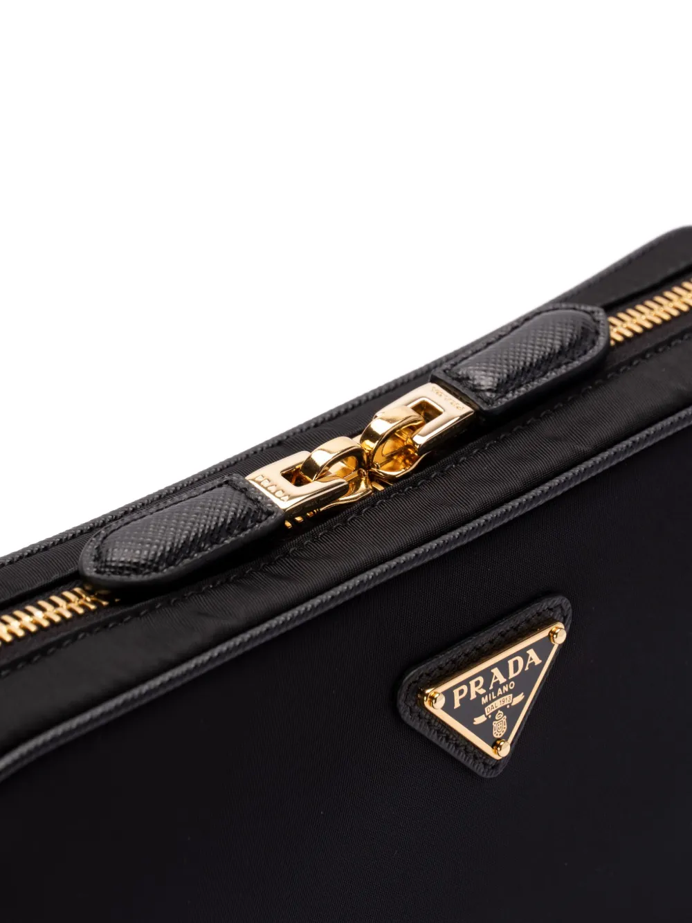 Prada Triangel crossbodytas met email Zwart