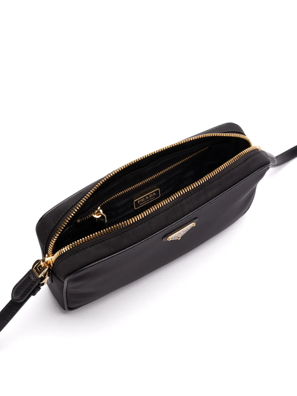 Prada Triangel crossbodytas met email Zwart