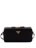Prada enamel-triangle crossbody bag - Black