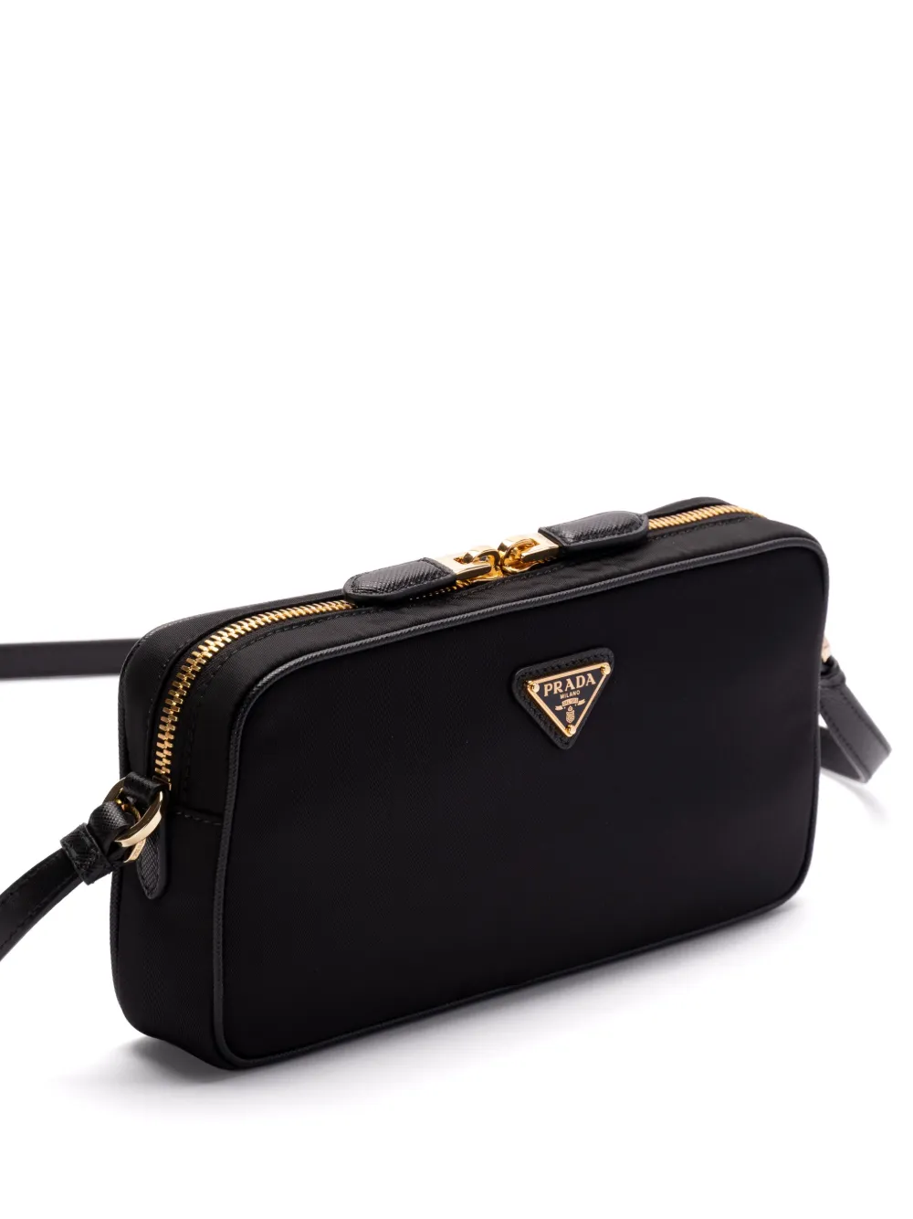 Prada Triangel crossbodytas met email Zwart