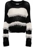 izzue stripe pattern jumper - Black