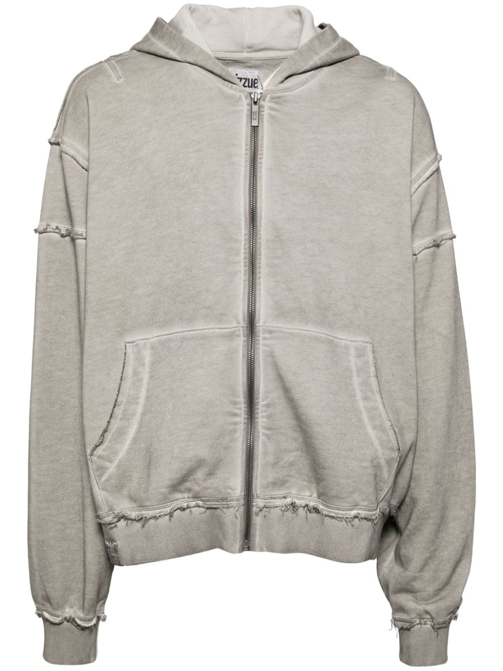 izzue raw-cut finish hoodie - Grey