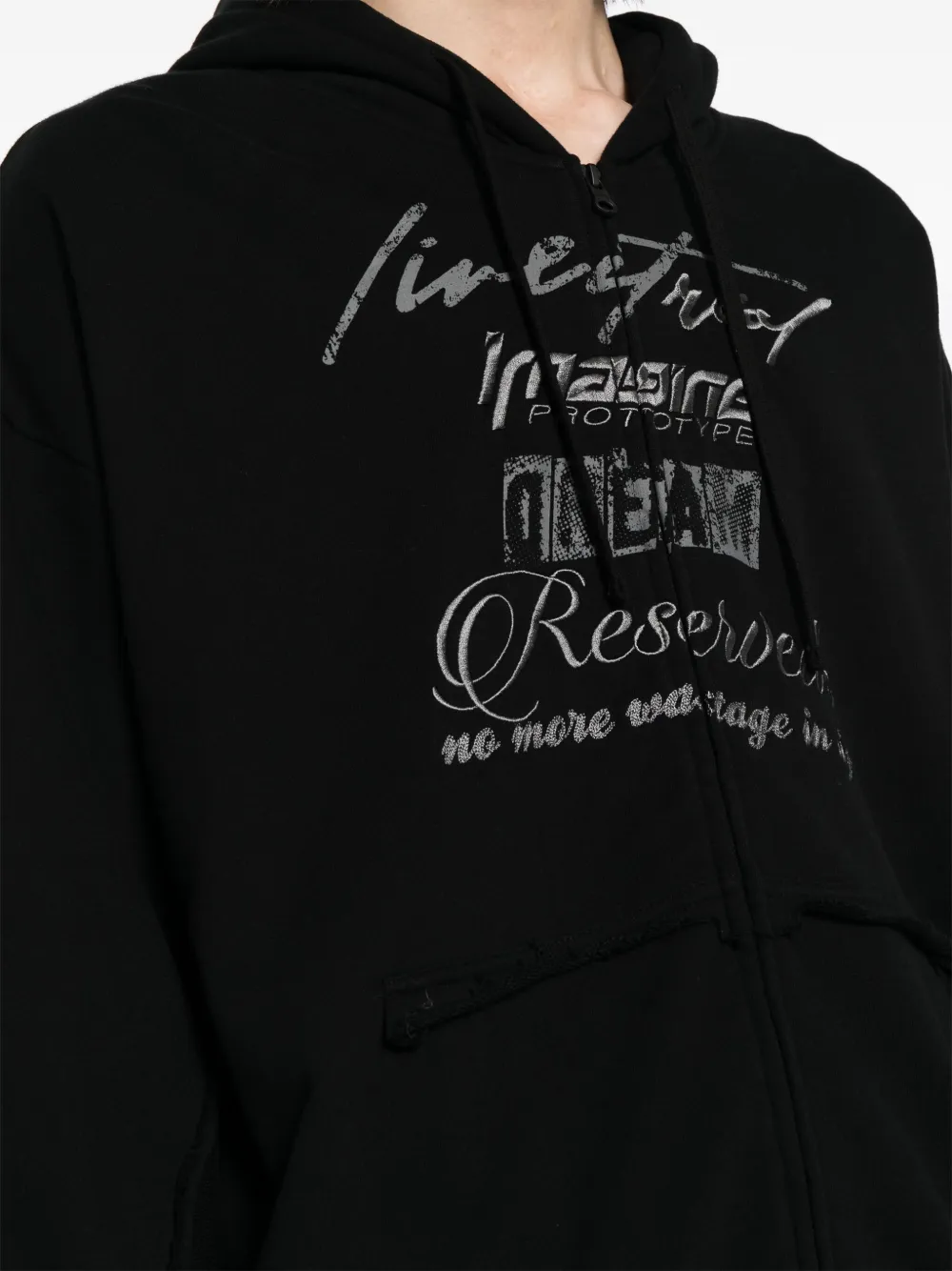 izzue Hoodie met geborduurd logo Zwart