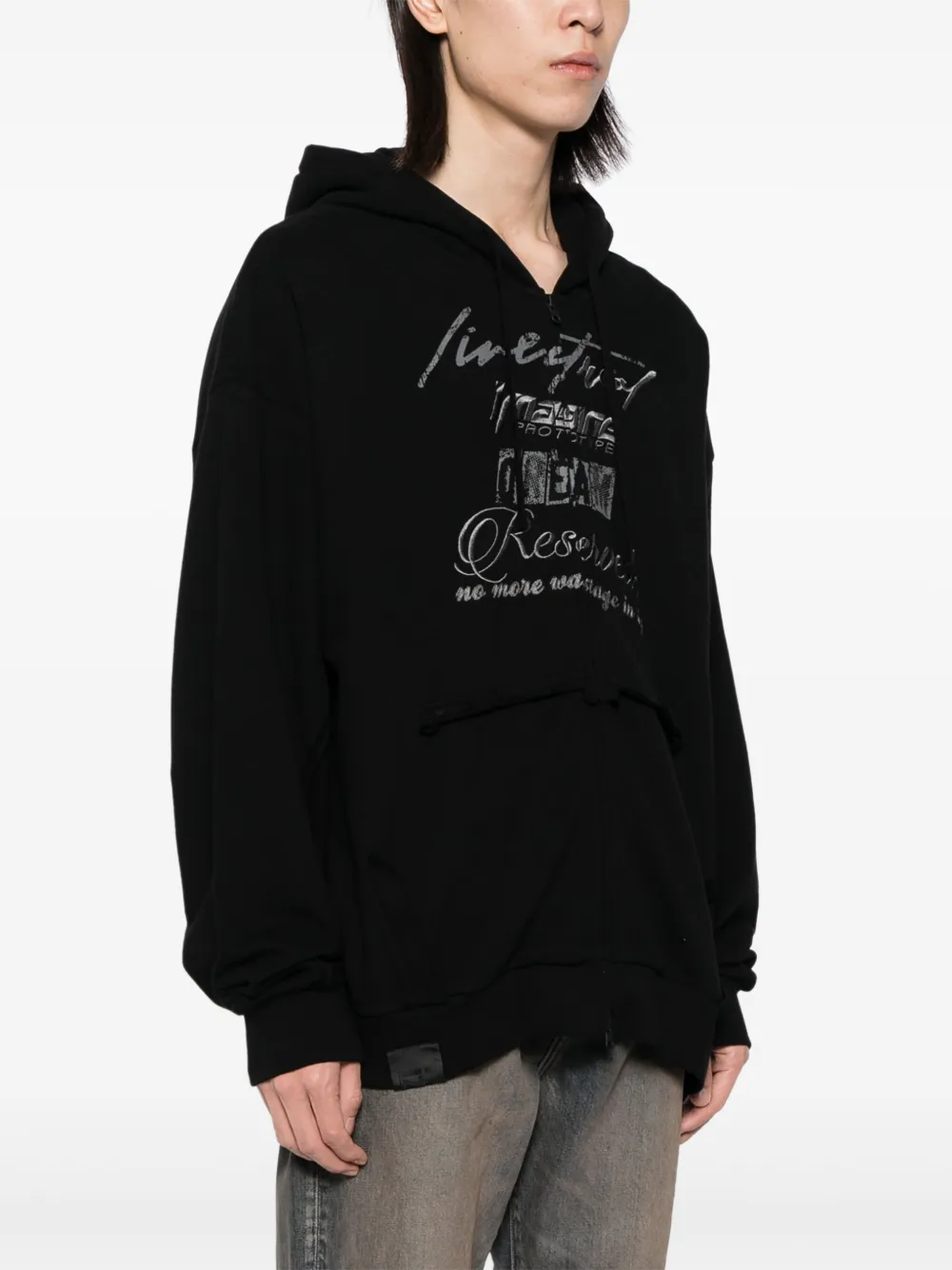 izzue Hoodie met geborduurd logo Zwart