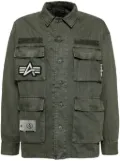 izzue patch-embroidered shirt jacket - Green