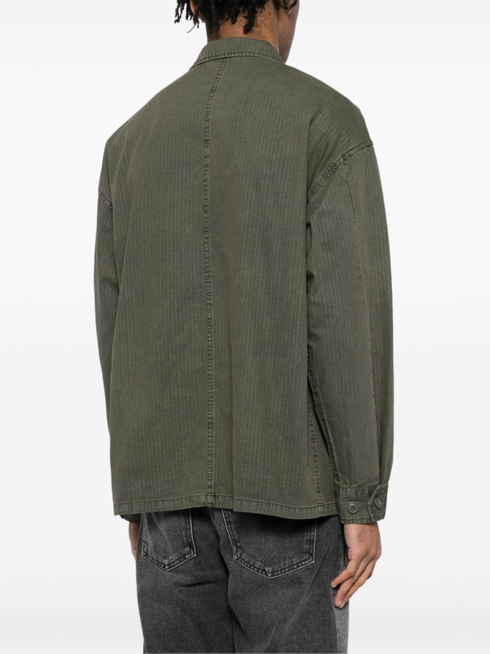 Shop Izzue Patch-embroidered Shirt Jacket In Green