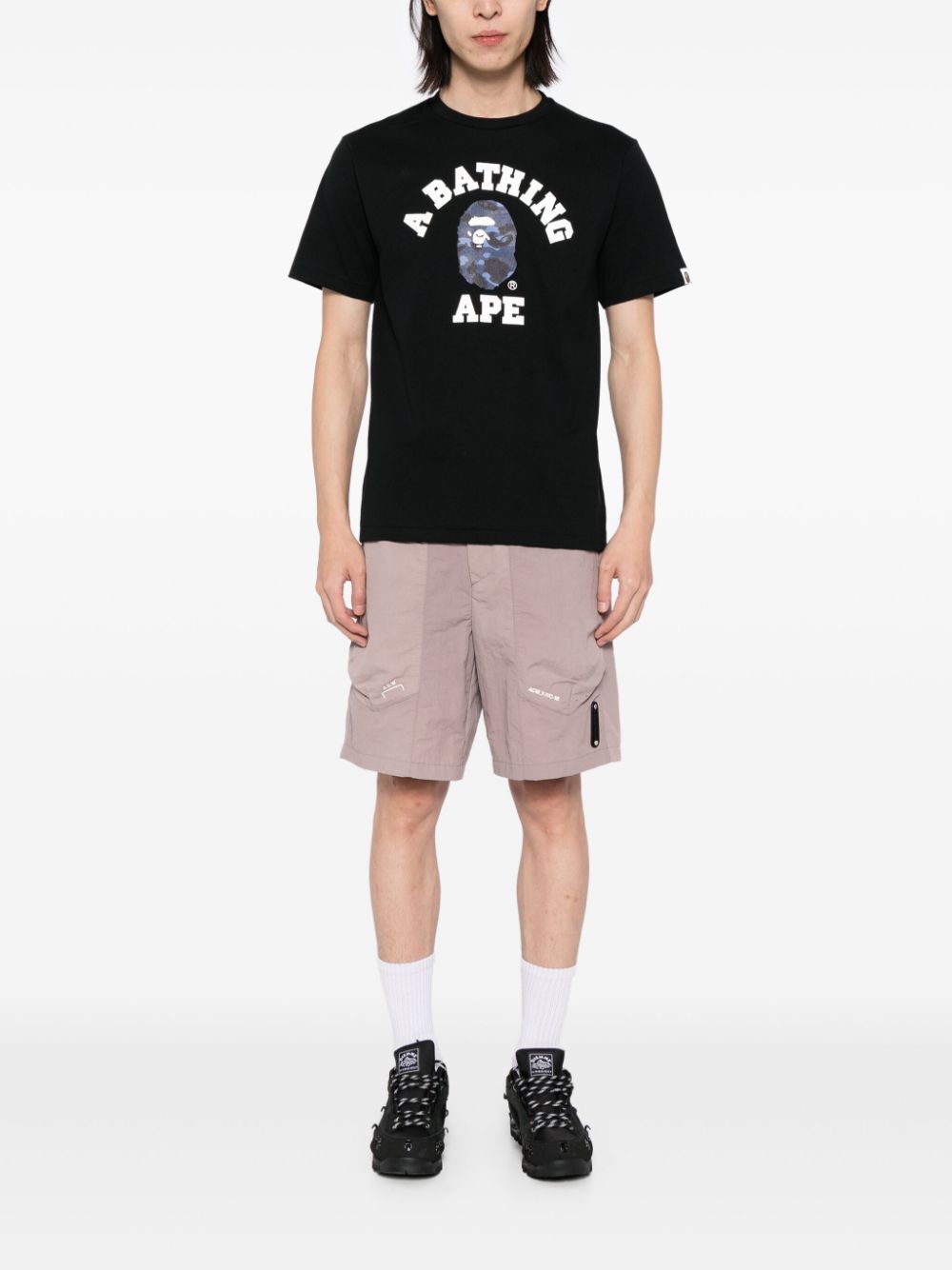 A BATHING APE® T-shirt met logoprint - Zwart