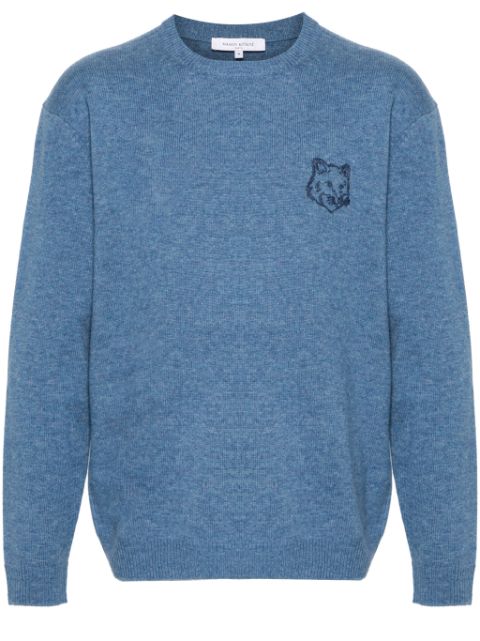 Maison Kitsune Bold Fox Head embroidered sweater Men