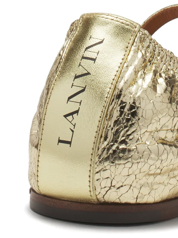 Lanvin レザーフラットシューズ | ゴールドトーン | FARFETCH JP