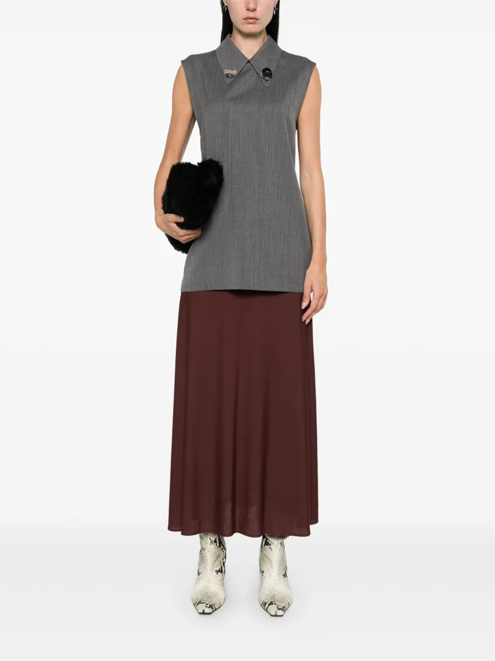 Jil Sander A-lijn midi-rok - Bruin