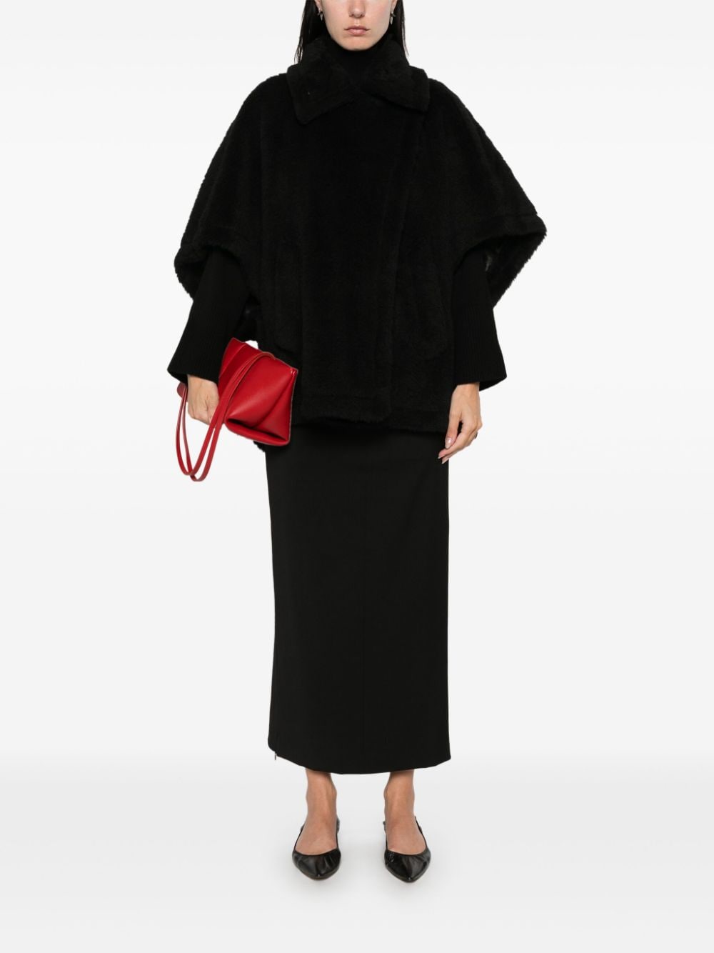 Shop Max Mara Tebe1 Cape In Black