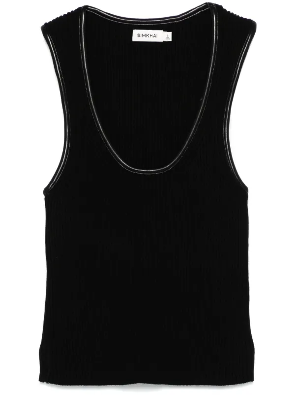 Simkhai Fine-ribbed Tank Top in Black