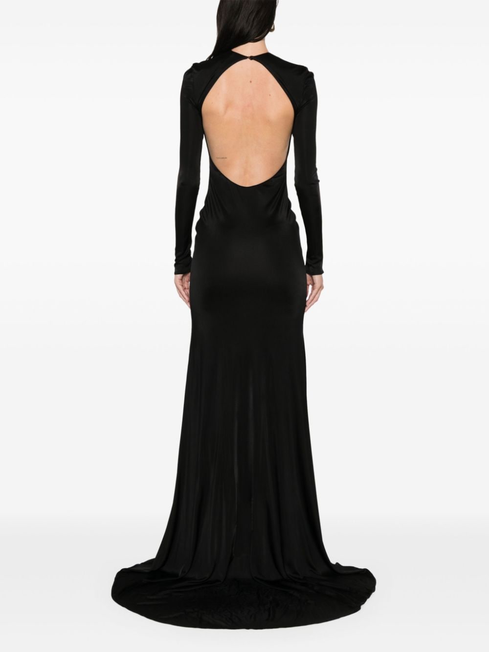 Shop Giuseppe Di Morabito Jersey Long Dress In Black