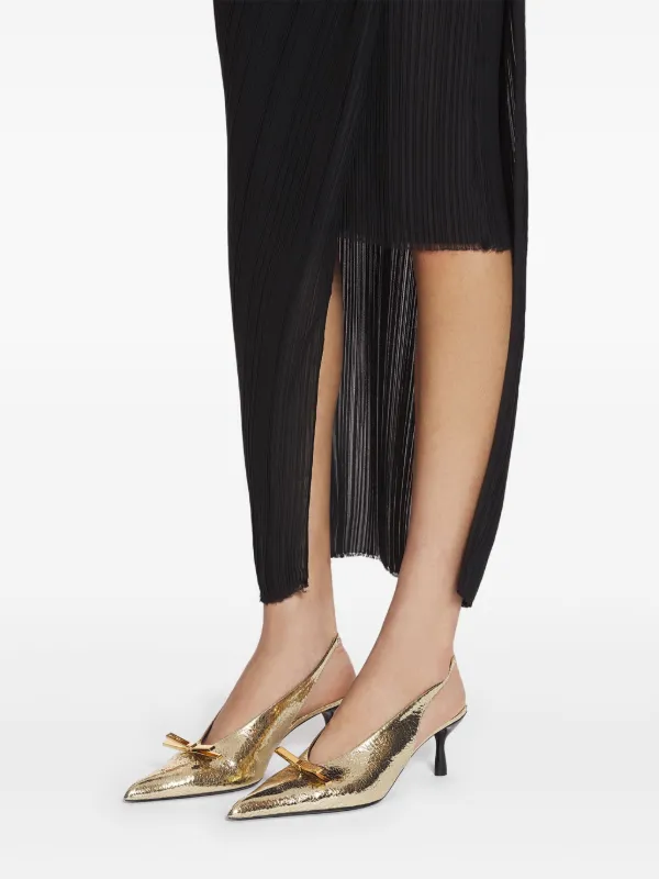 Lanvin bow-detailing Pumps | Gold | FARFETCH