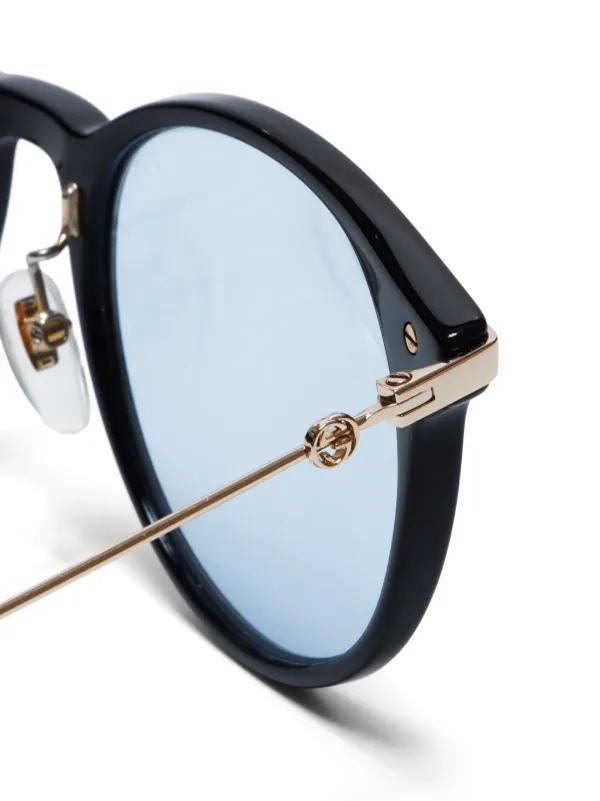 Gucci Pre-Owned round-frame Tinted Sunglasses Black FARFETCH ID