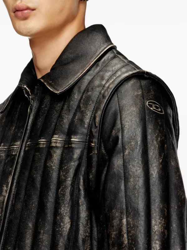 ジャケット・アウター diesel 24aw L-Albert leather jacket Diesel L-Albert Jacket | Black | FARFETCH CA
