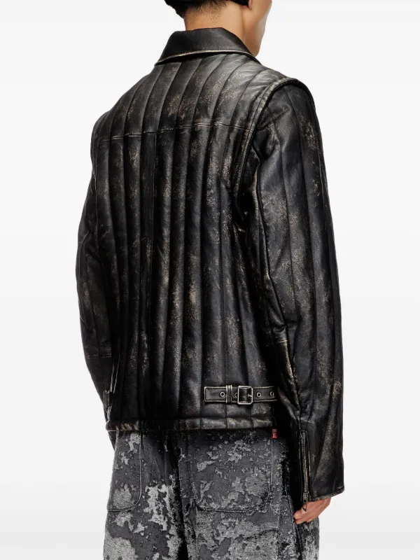 ジャケット・アウター diesel 24aw L-Albert leather jacket Diesel L-Albert Jacket | Black | FARFETCH CA
