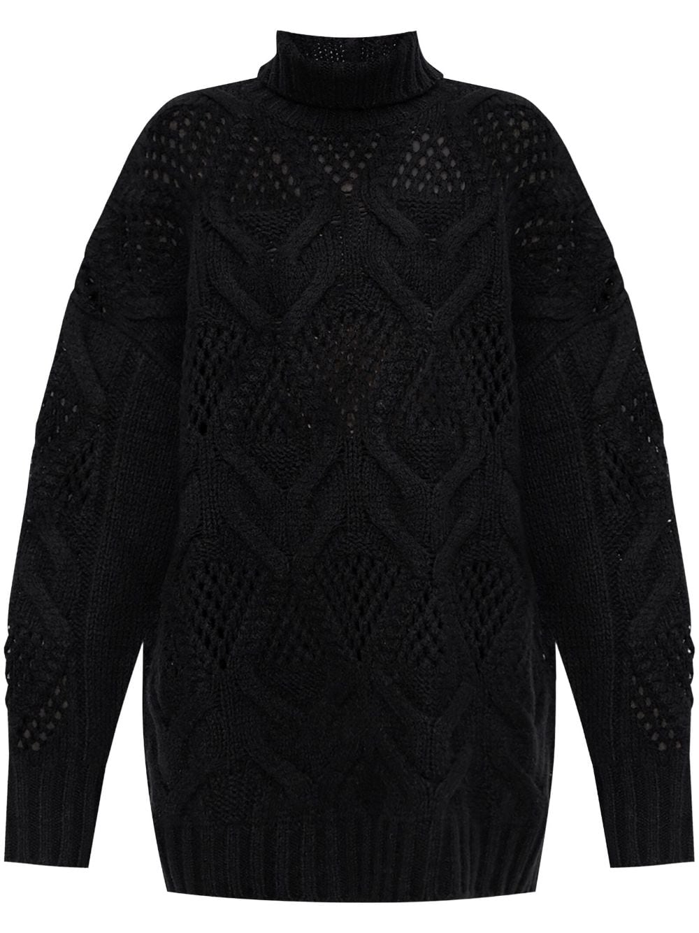 Sportmax diamond-knit maxi jumper – Black