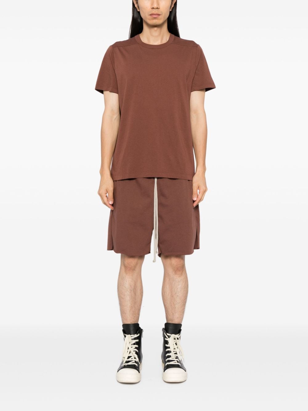 Rick Owens Katoenen trainingsshorts met trekkoord - Bruin