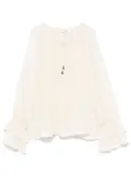 Chloé gathered silk blouse - White