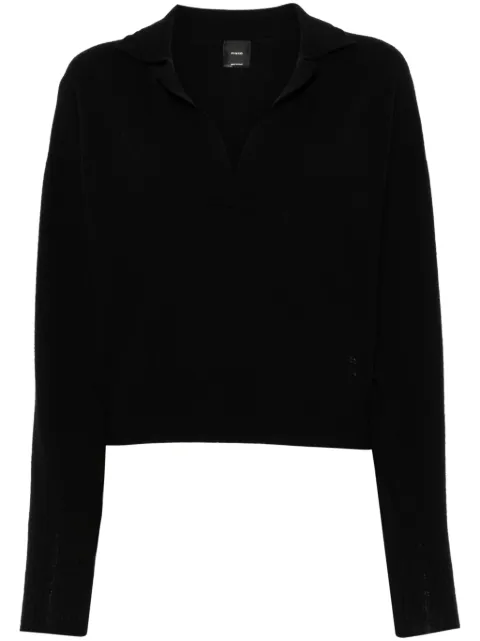 PINKO Love Birds-embroidered polo top