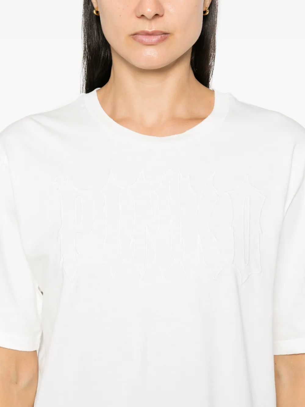 PINKO T-shirt met geborduurd logo Wit