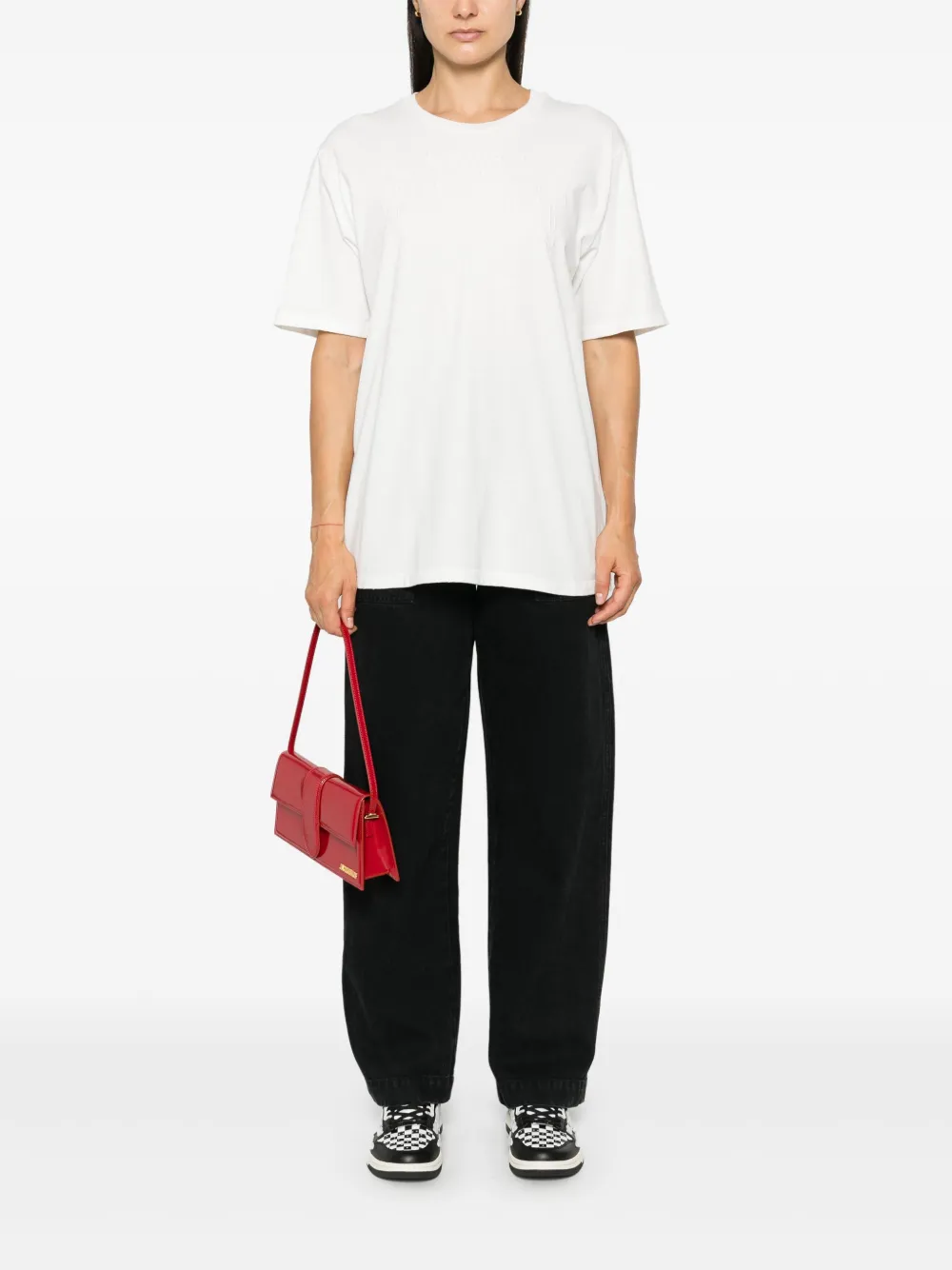 PINKO T-shirt met geborduurd logo - Wit