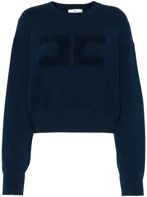 Elisabetta Franchi logo-embroidered cropped sweatshirt