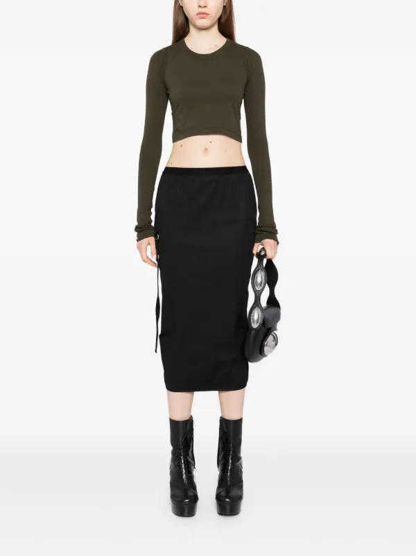 送料込/関税込■RICK OWENS■コットンクロップトップ Rick Owens クロップド トップ | グリーン | FARFETCH JP