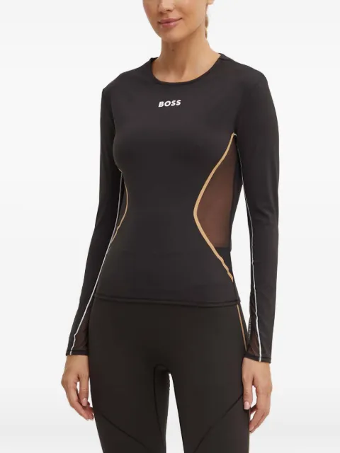 BOSS t-shirt à empiècements en résille