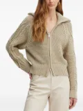BOSS cable-knit zip-up cardigan - Neutrals