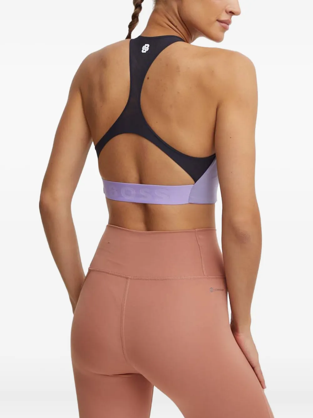 Hugo Boss Racer-back Sports Bra In Purple